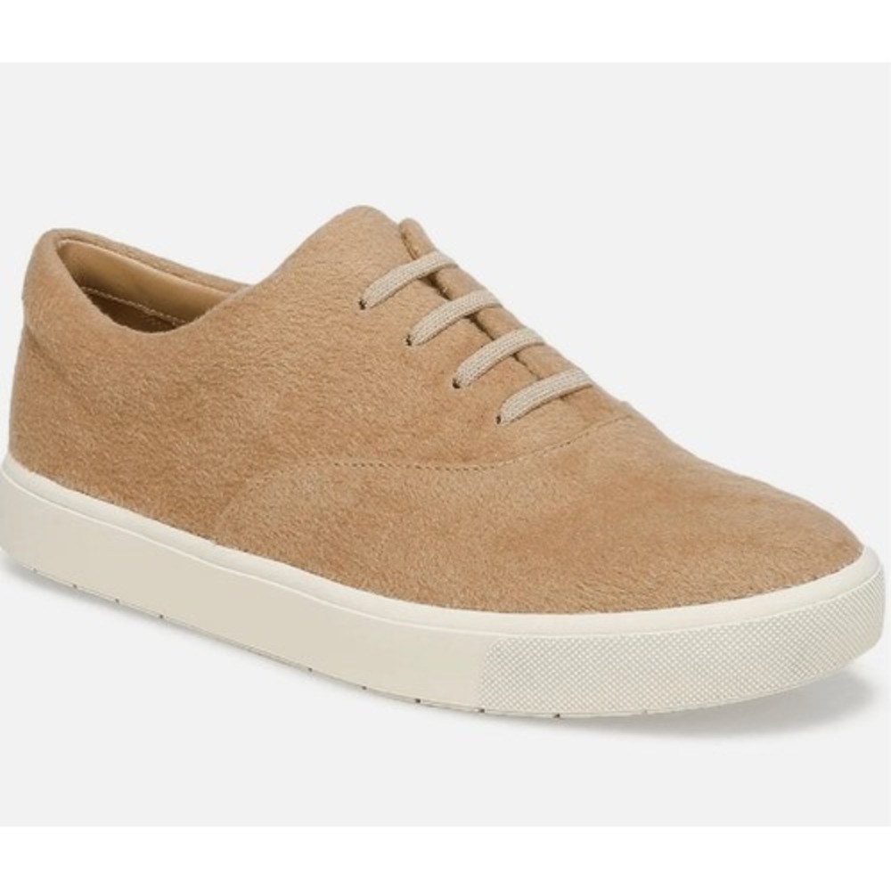 Vince Warren Wool Texture Low Top Sneakers Camel Tan Platform Shoes Size 8.5US